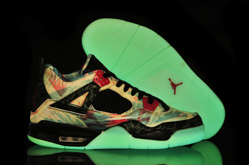 Air Jordan 4 Men Shoes Red/Black/Springgreen Online